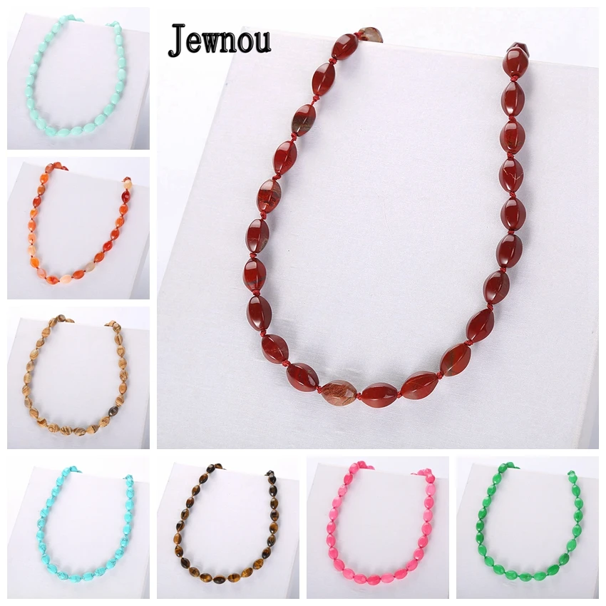 Jewnou красное ожерелье из агата заявление натуральный камень Collares Пьедра Лунная