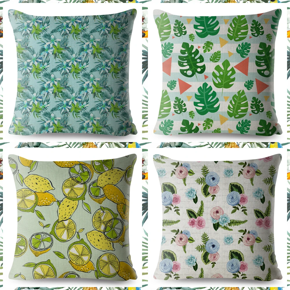 Nordic style Tropical leave Cushion Cover for Sofa Home Decor Pillowcase Print Patchwork Plant Animal Pillow Case Linen 45*45cm | Дом и сад