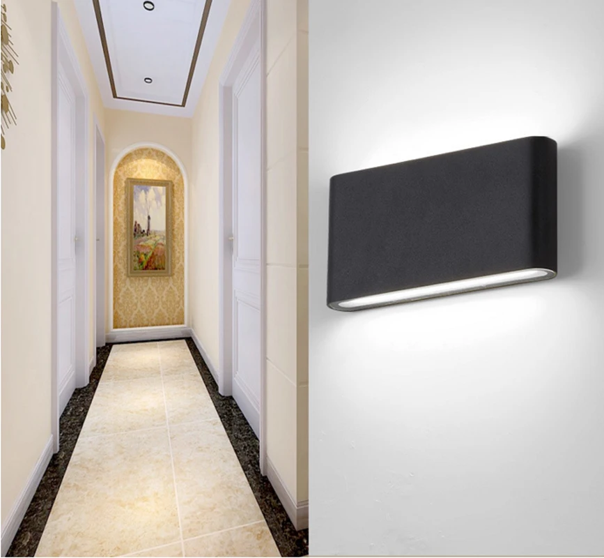 T Водонепроницаемая наружная настенная лампа квадратная алюминиевая голова