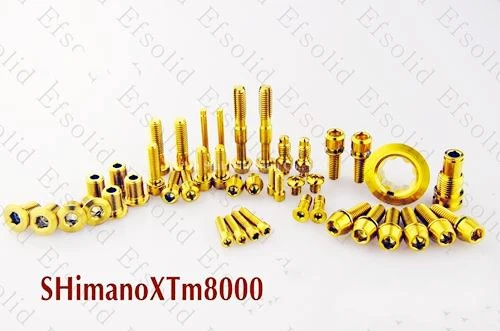 Титан TC4 Srews болты Группа Золотой набор в цветах радуги для Shimano XT XTRM785 M8000