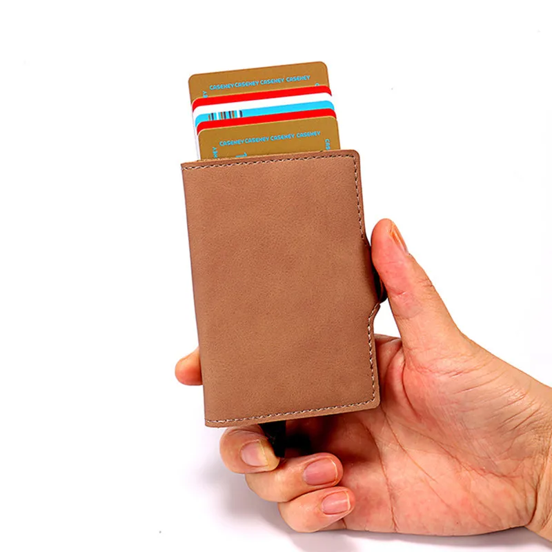 P. KUONE кожаный rfid блокирующий мини кошелек защищающий безопасный держатель для