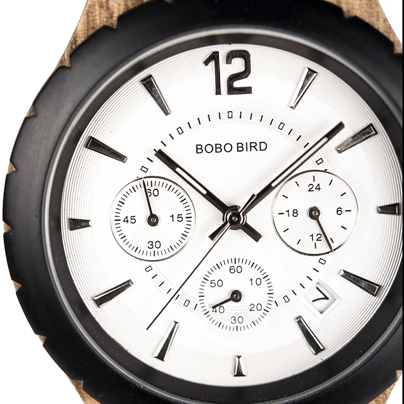 Роскошные мужские часы BOBO BIRD деревянные мужские часы Секундомер Автоматическая Дата модные деловые деревянные часы индивидуальный подарок K-hR22