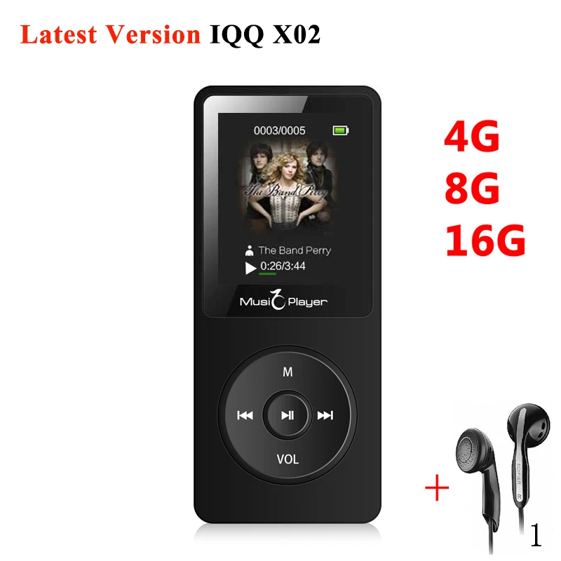 Горячие IQQ X02 MP3 музыкальный плеер 16 ГБ время 80 часов без потерь MP-3 hifi-плеер reproductor