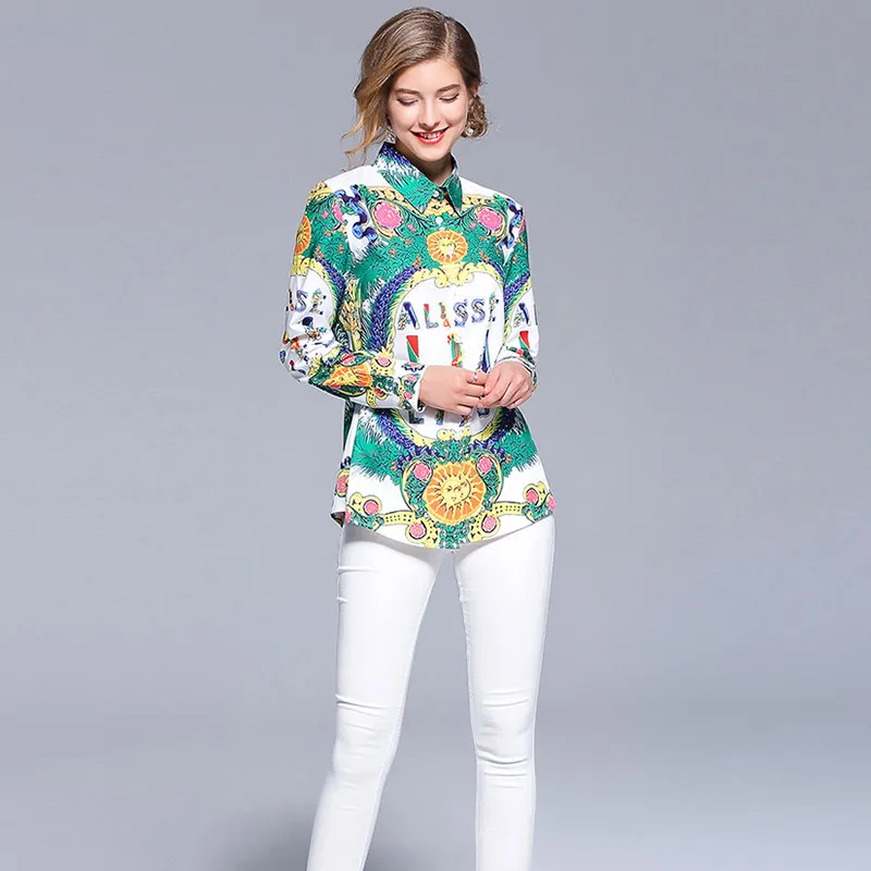 Willstage/осенние зеленые рубашки для женщин элегантная винтажная блузка с длинным