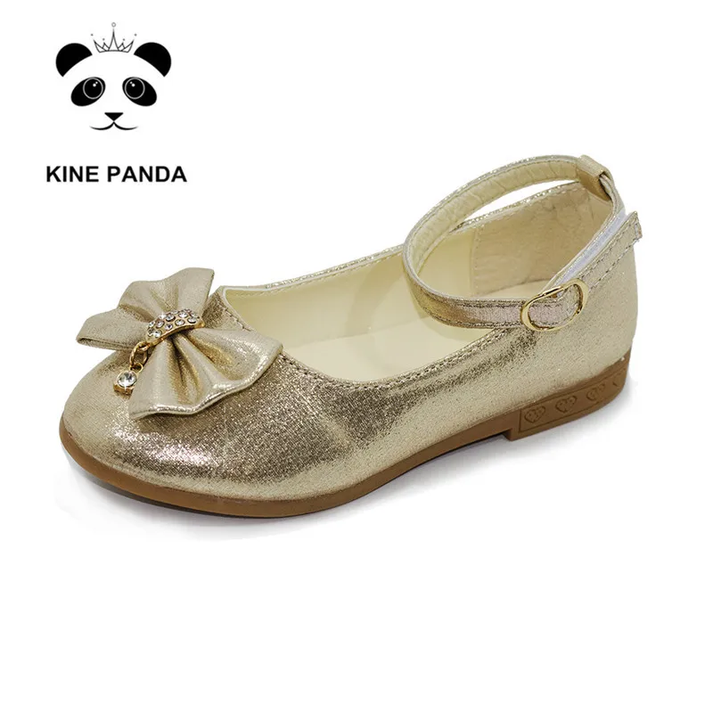 KINE PANDA элегантная детская обувь, платье для девочек, принцесса, кожа, свадебная танцевальная детская обувь для маленьких девочек 1, 3, 5, 7, 9, 11 лет