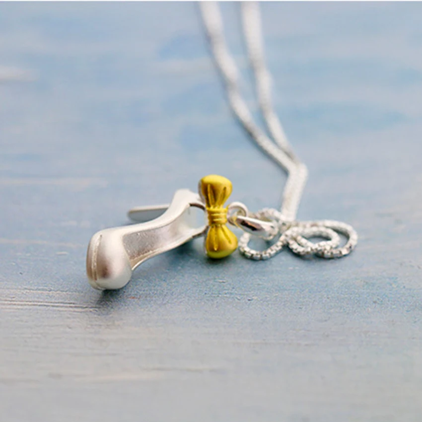 Kinitial бантом кулон Цепочки и ожерелья персонализированные на высоком каблуке