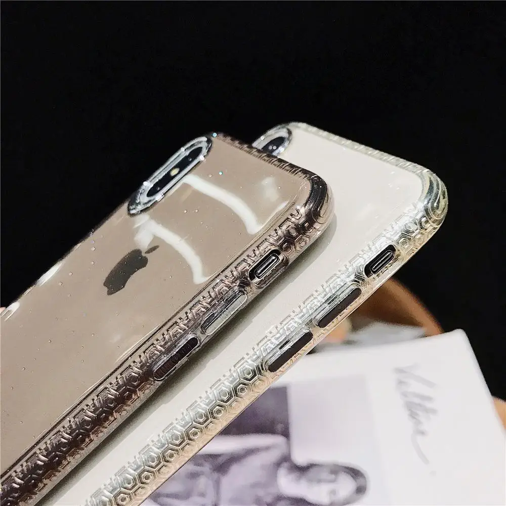 Блестящий Прозрачный мягкий силиконовый чехол из ТПУ для iPhone 7 8 Plus простые Чехлы 6
