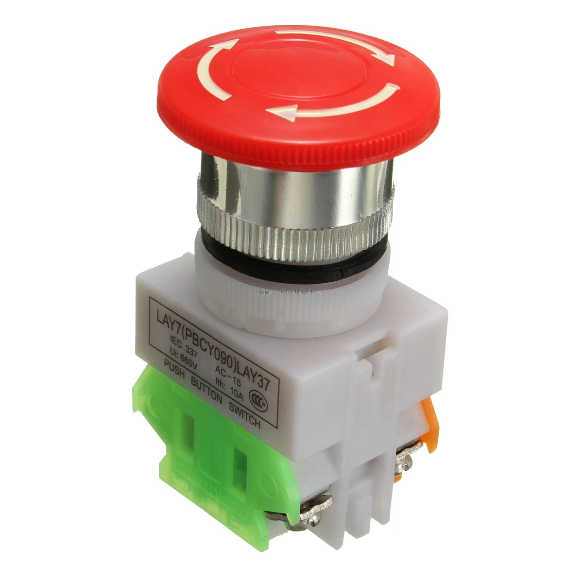 AC 660V 10A Plastic Shell Red Sign Emergency Stop Mushroom Push Button Switch | Обустройство дома
