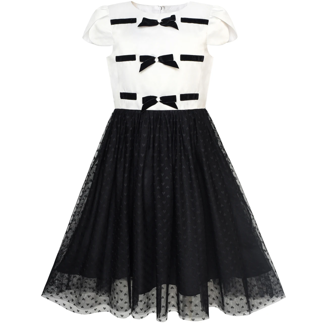Sunny Fashion платья для девочек новогодние костюмы Назад Школа Черный Белый