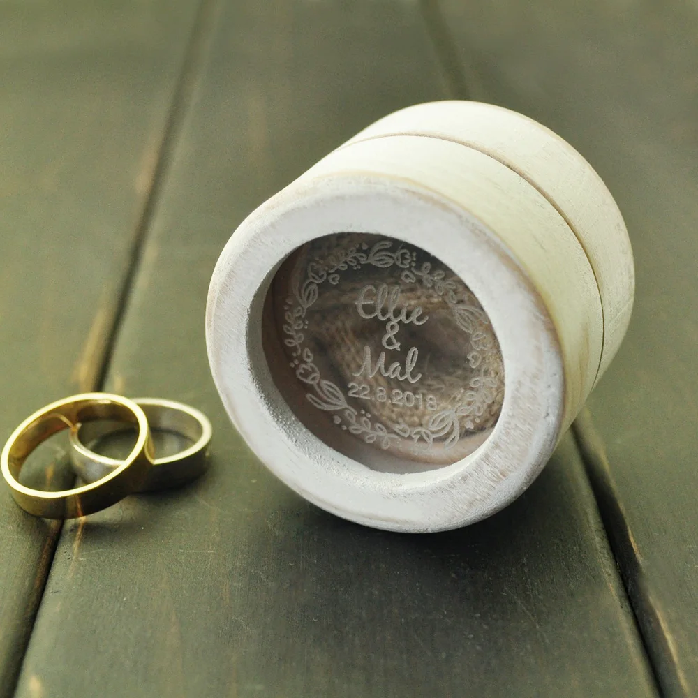 Деревянная коробка для обручальных колец свадебных на заказ носителя