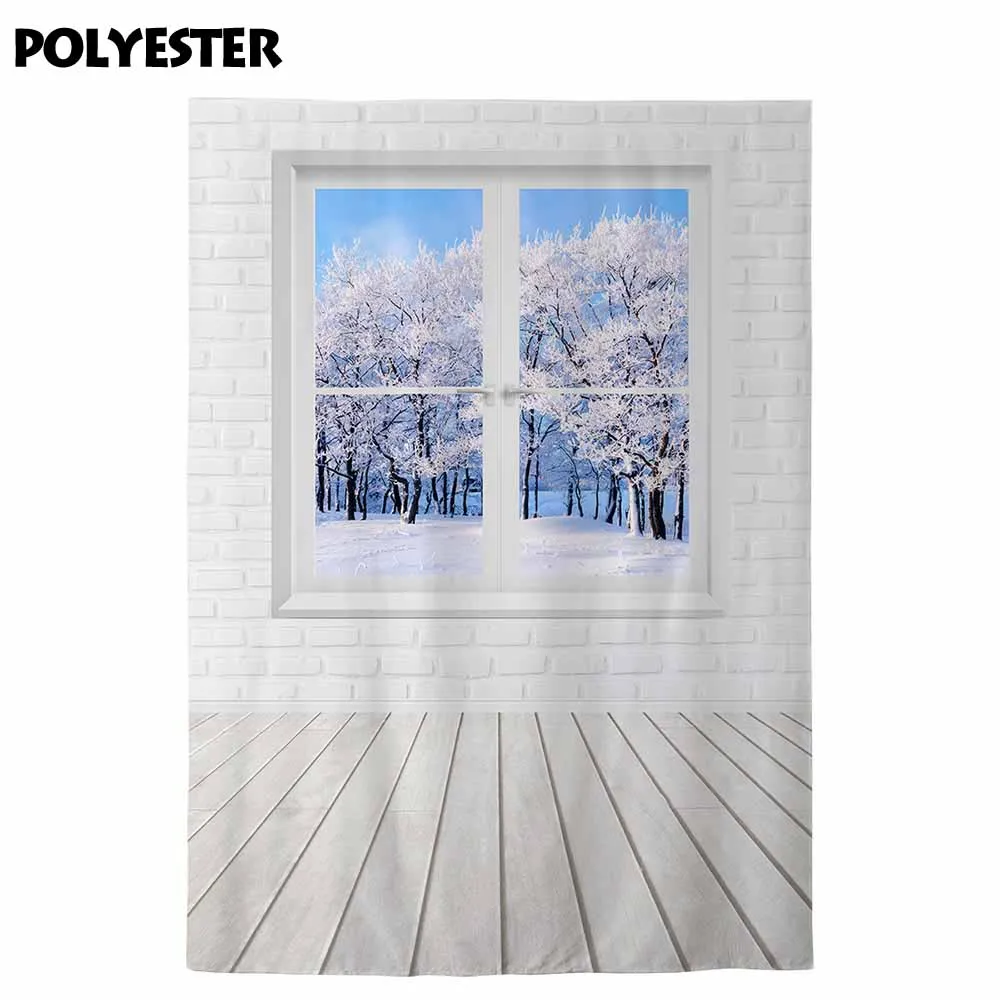 Allenjoy фотографический Рождественский фон для помещений Снежная зима кирпичная