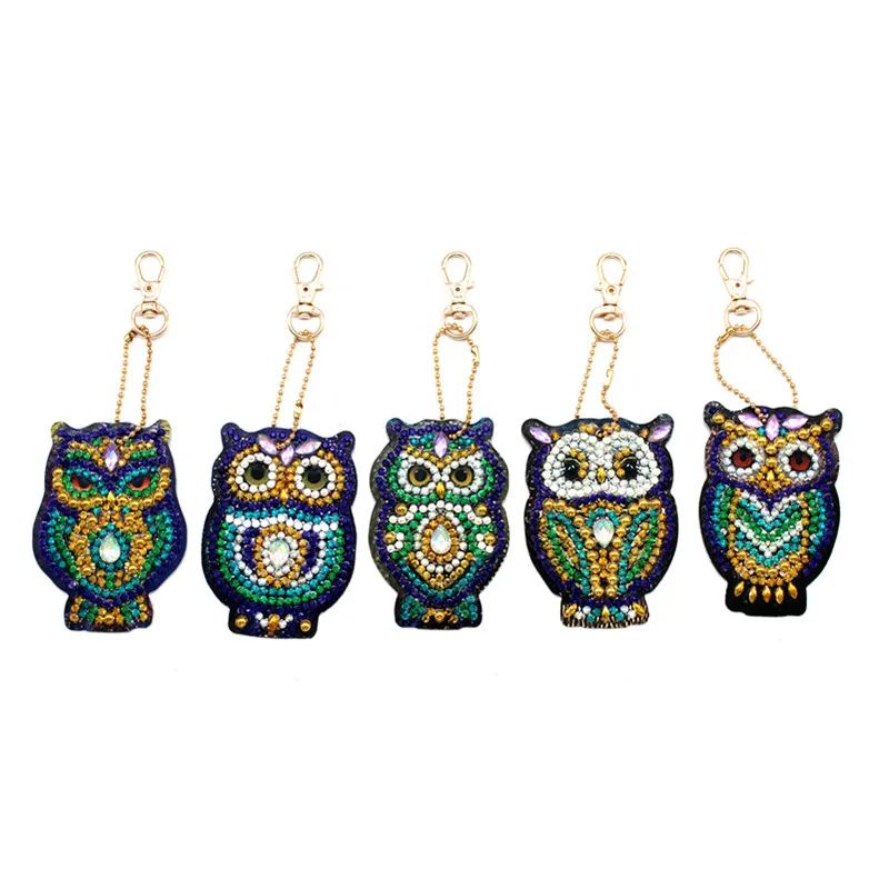 Брелки с алмазным рисунком Совы животных 5 шт./компл. | Дом и сад