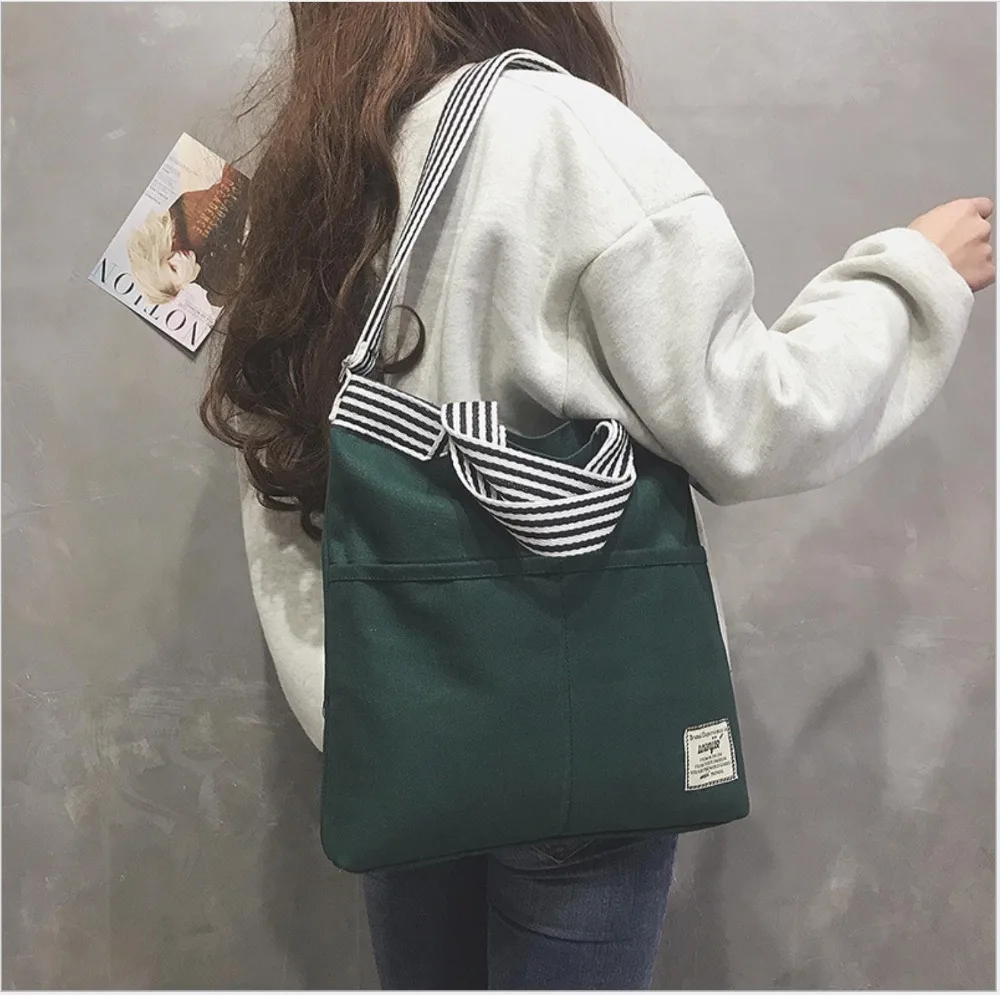 2019 сумки на плечо тоуты молнии холщовые через однотонные черные белые школьные с