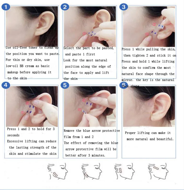 40 шт./компл. невидимые тонкие наклейки для лица линия морщины обвисшая кожа
