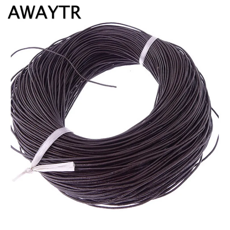 Кожаный шнур AWAYTR 10 м/лот 1 мм круглый из натуральной кожи для изготовления