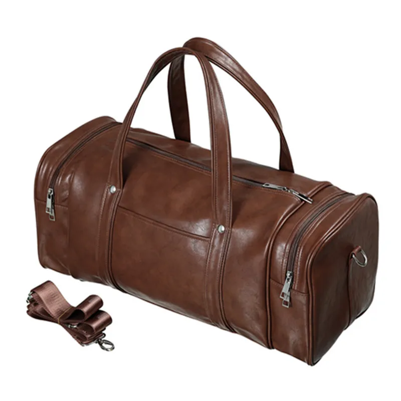 New Casual Leather Travel Bags Luxury Men Large Capacity Portable Male Shoulder Bag Men's Handbags Vintage Outdoor Duffle | Багаж и