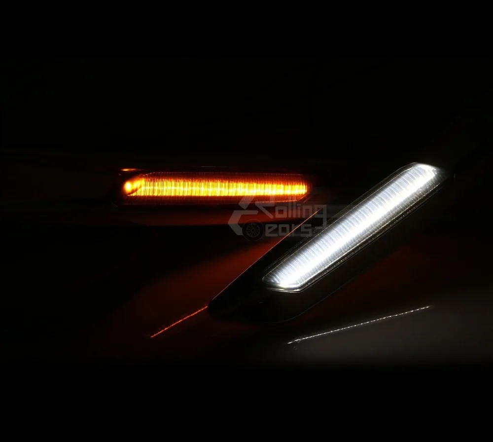 Amber LED Side Marker Lights For BMW E60 E61 E82 E83 E87 E88 E90 E91 Chrome Trim | Автомобили и мотоциклы