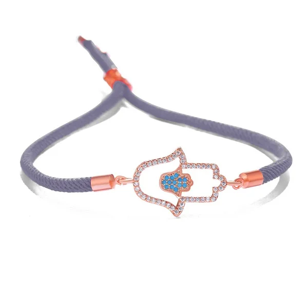 gray-rose gold JUWANG, новинка, турецкий синий кристалл, сглаза, браслеты ручной работы, красная веревка, удачное ювелирное изделие для женщин, регулируемый подарок, ojo turco rojo - Окраска металла: gray-rose gold
