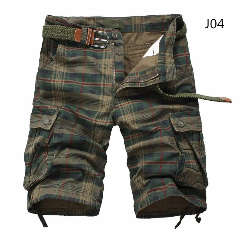 Men Shorts Plaid Beach Shorts 2022 Summer Mens Casual Camo Camouflage Shorts Military Short Pants Male Bermuda Cargo Overalls