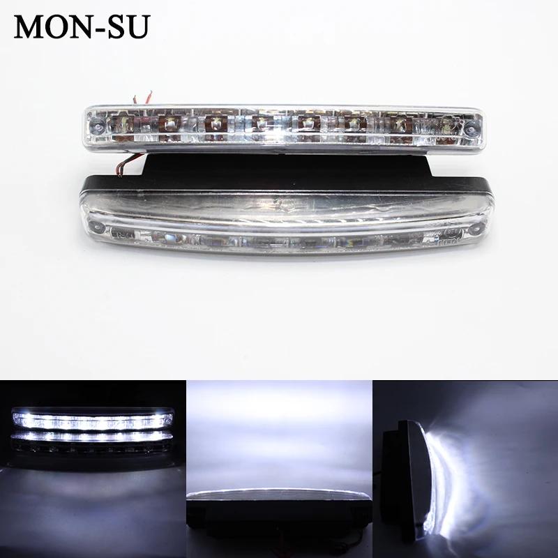 MON-SU 2 шт./компл. автомобильный 8 светодиодный противотуманный фонарь DRL