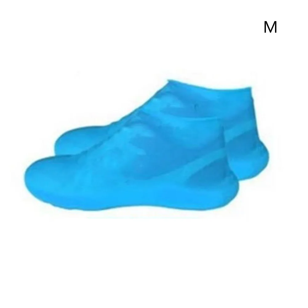 blue M Противоскользящие латексные бахилы Многоразовые водонепроницаемые резиновые сапоги обувь#1 - Цвет: blue M