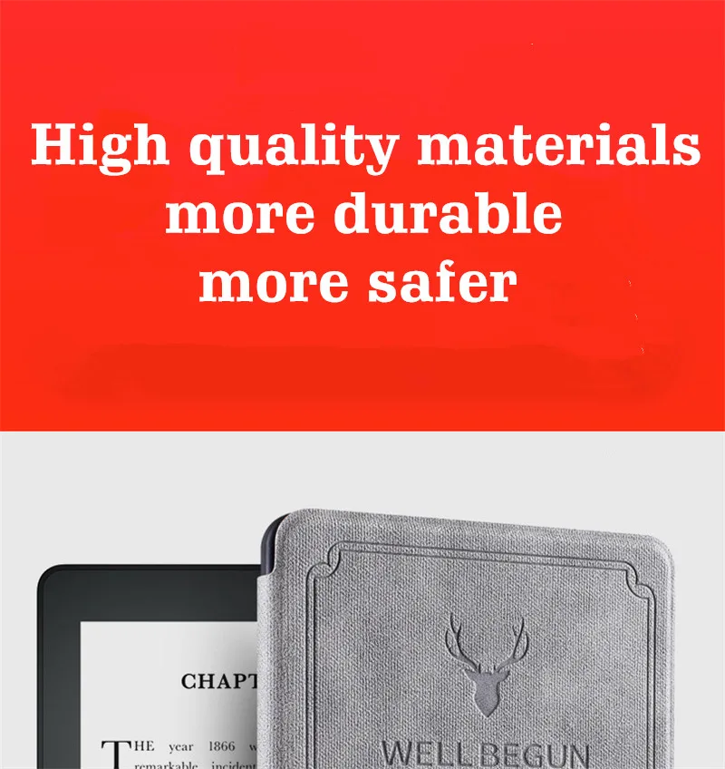 Магнитный чехол из искусственной кожи с принтом оленя для Amazon New Kindle 8-го поколения версия 6," Электронная книга мягкий чехол на заднюю панель+ пленка+ стилус