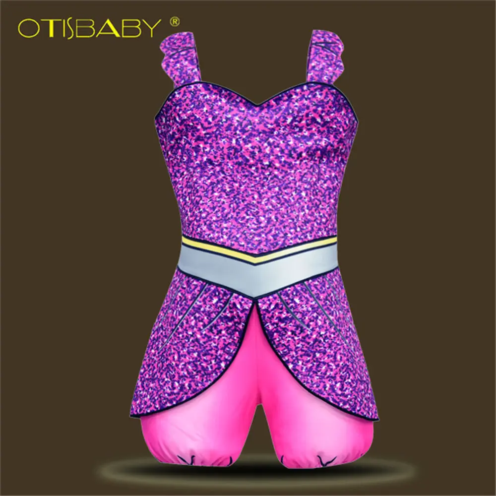4500Purple Onesies OTISBABY/Новогоднее платье для девочек 2, 3, 4, 5, 6, 7, 8, 9, 10, 11, 12 лет, красивое платье для выпускного вечера с цветочным принтом и радугой для девочек-подростков - Цвет: 4500Purple Onesies