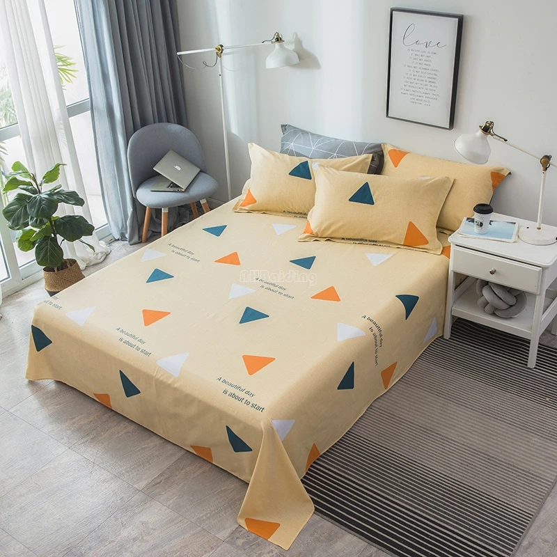 S17 Синий Геометрический Треугольники простыня с принтом Twin полный queen King Размеры мягкие носки из хлопка кровать льняное постельное белье Nordic Стиль цельнокроеное платье - Цвет: S17