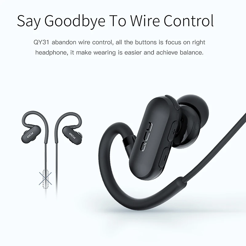 2017 QCY QY31 ушные крючки спортивные наушники для бега беспроводные bluetooth стерео IP4X