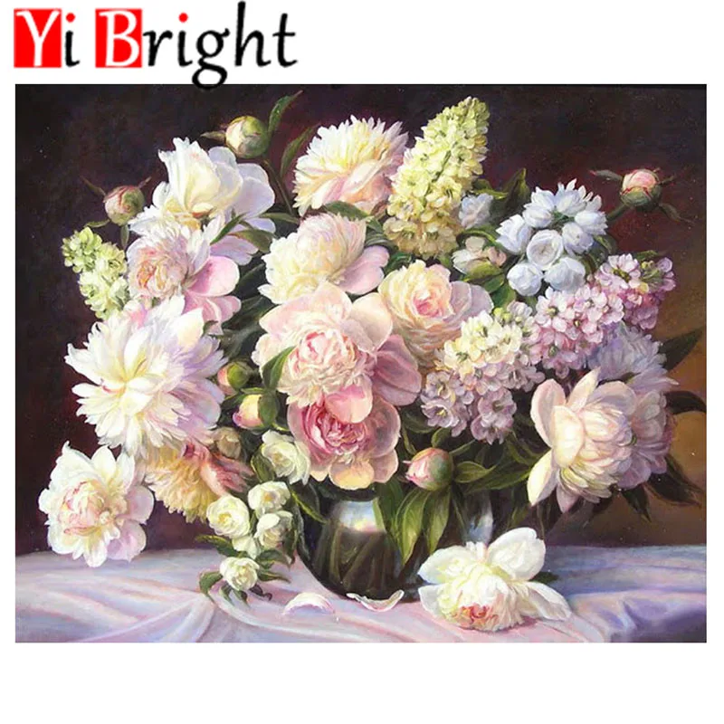 

Diamond Mosaic Full Round Rhinestones of Flower Diy 5d Diamond Painting Home Decoration Cross Stitch Kits