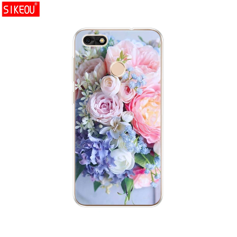 12070 Силиконовый чехол 5," huawei P9 Lite Mini, Мягкий ТПУ huawei Nova lite SLA-L22 чехол для задней панели huawei Y6 Pro чехол с котом и цветами - Цвет: 12070