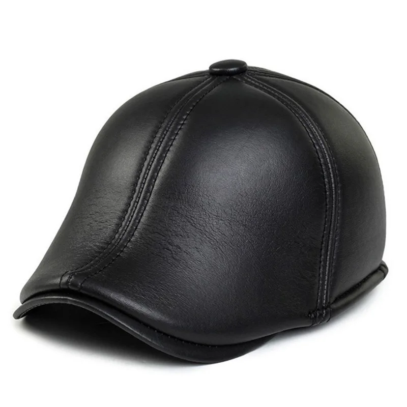 Шапка зимние наушники среднего возраста модные мужские уличные шапки вперед