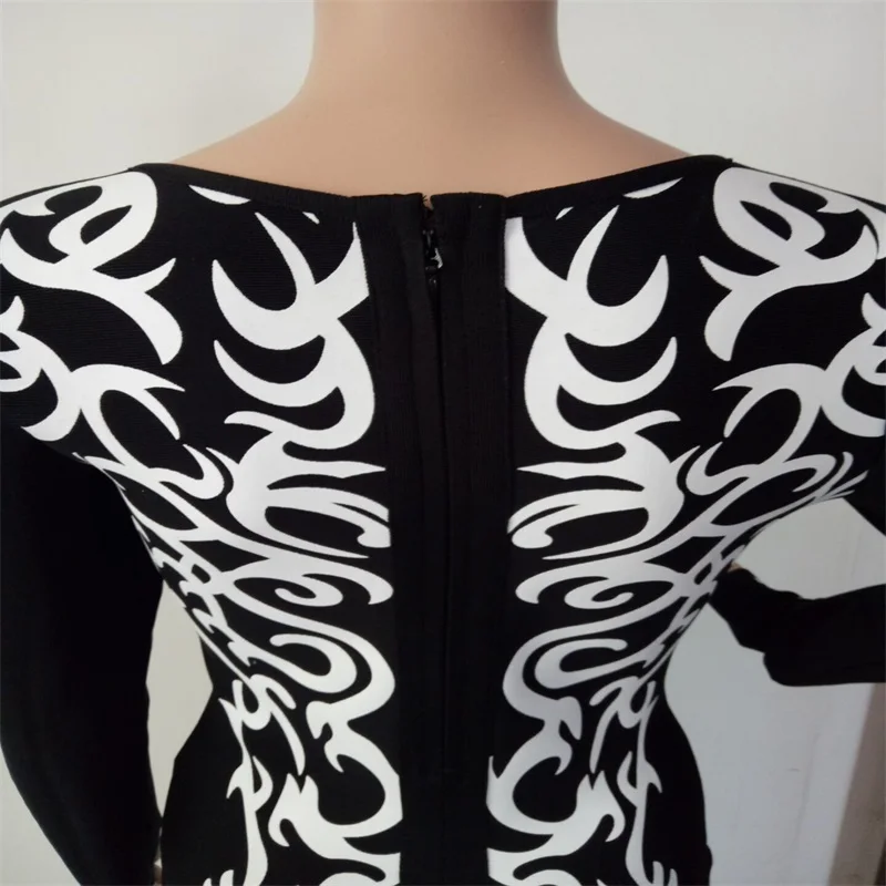 2016 новое поступление осенние модные сексуальный черный белый Bodycon с круглым