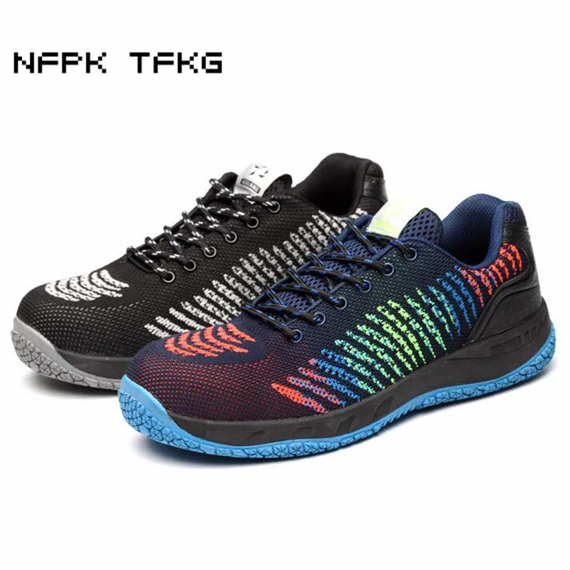 

big size 45 46 mens casual steel toe covers working safety shoes building site worker sneakers anti-pierce tooling security boot