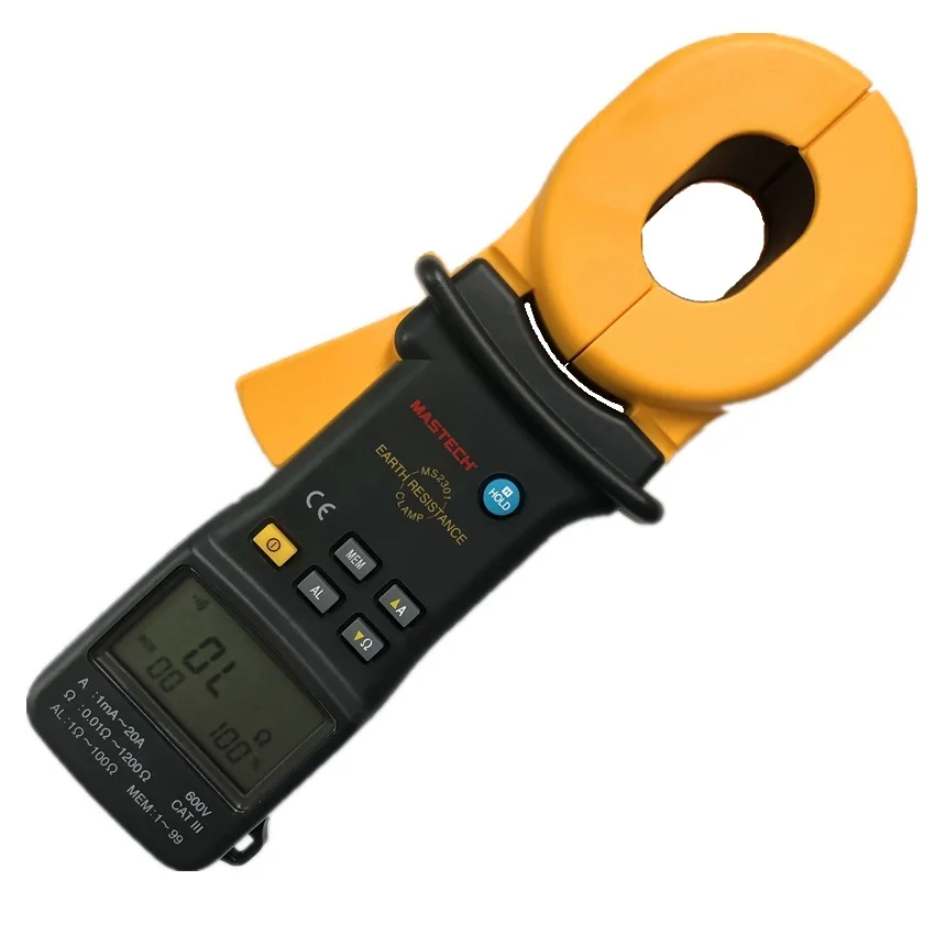 MASTECH MS2301 переносной 0.01Ohm Высокоточный Цифровой расширенный заземления сопротивления зажим для тестера мегометр мегомметр