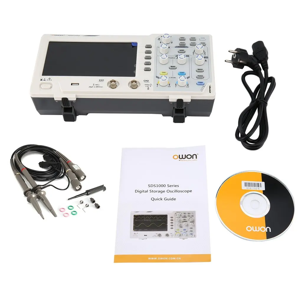 OWON SDS1102 двухканальный LCD супер-экономичный тип цифровой осциллограф Scopemeter