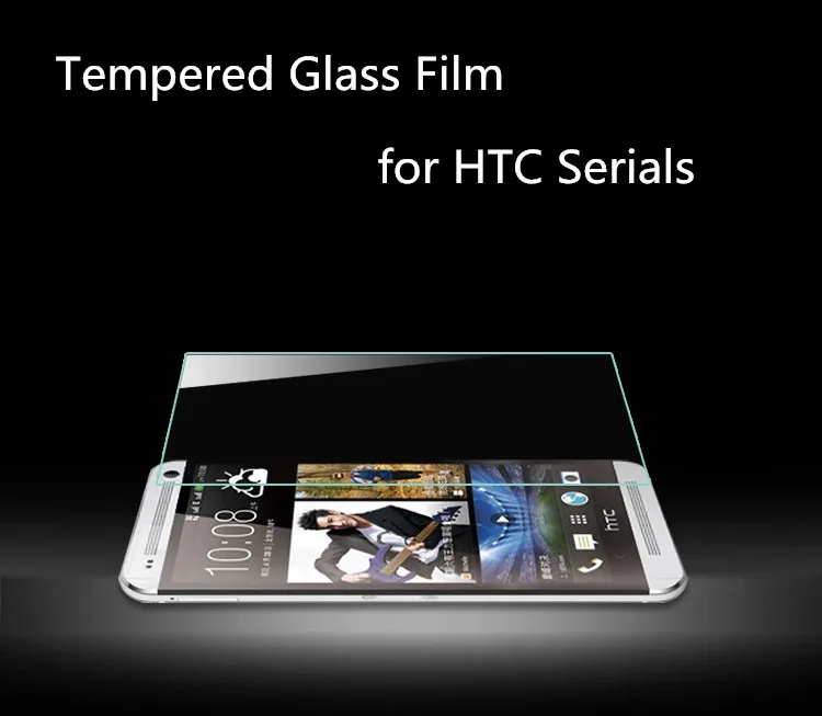 Премиум 0 3 мм 2.5D Закаленное стекло пленка 9H Защита экрана для HTC ONE M7 M8 E9 M9 Desire 320 616