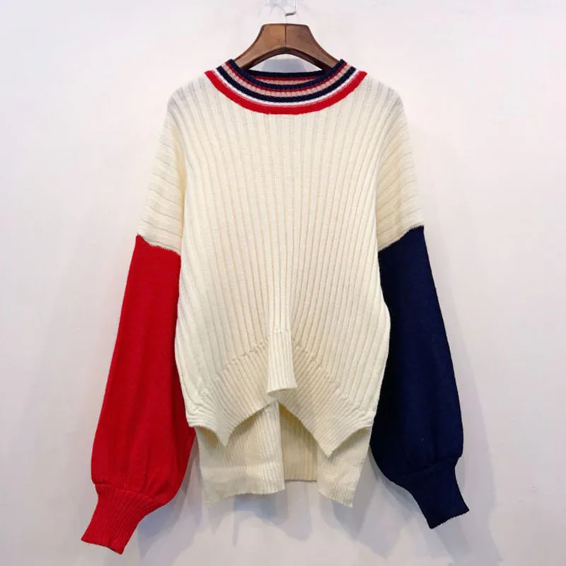 Для женщин свитер осень 2018 г. Повседневное свободные пуловер с длинными рукавами