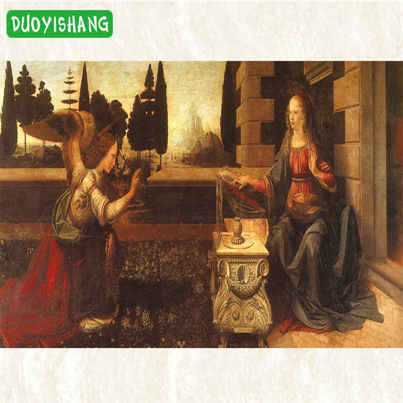 Да Винчи известная картина &quotБлаговещение&quot Алмазная полностью квадратная