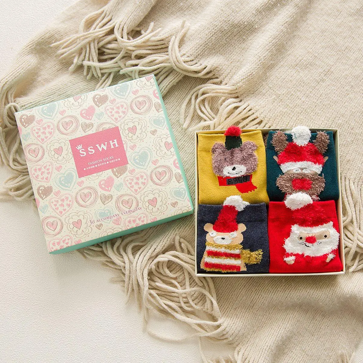 Осень и зима HART Рождество Носки для девочек в трубке милый мультфильм японский