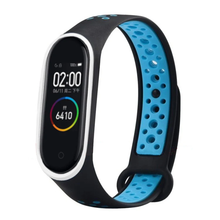 Black blue Модный силиконовый сменный ремешок для часов, ремешок для xiaomi mi, браслет 4 mi Band 4, браслет, спортивный Браслет Для xiaomi Band 4, унисекс - Цвет ремешка: Black blue