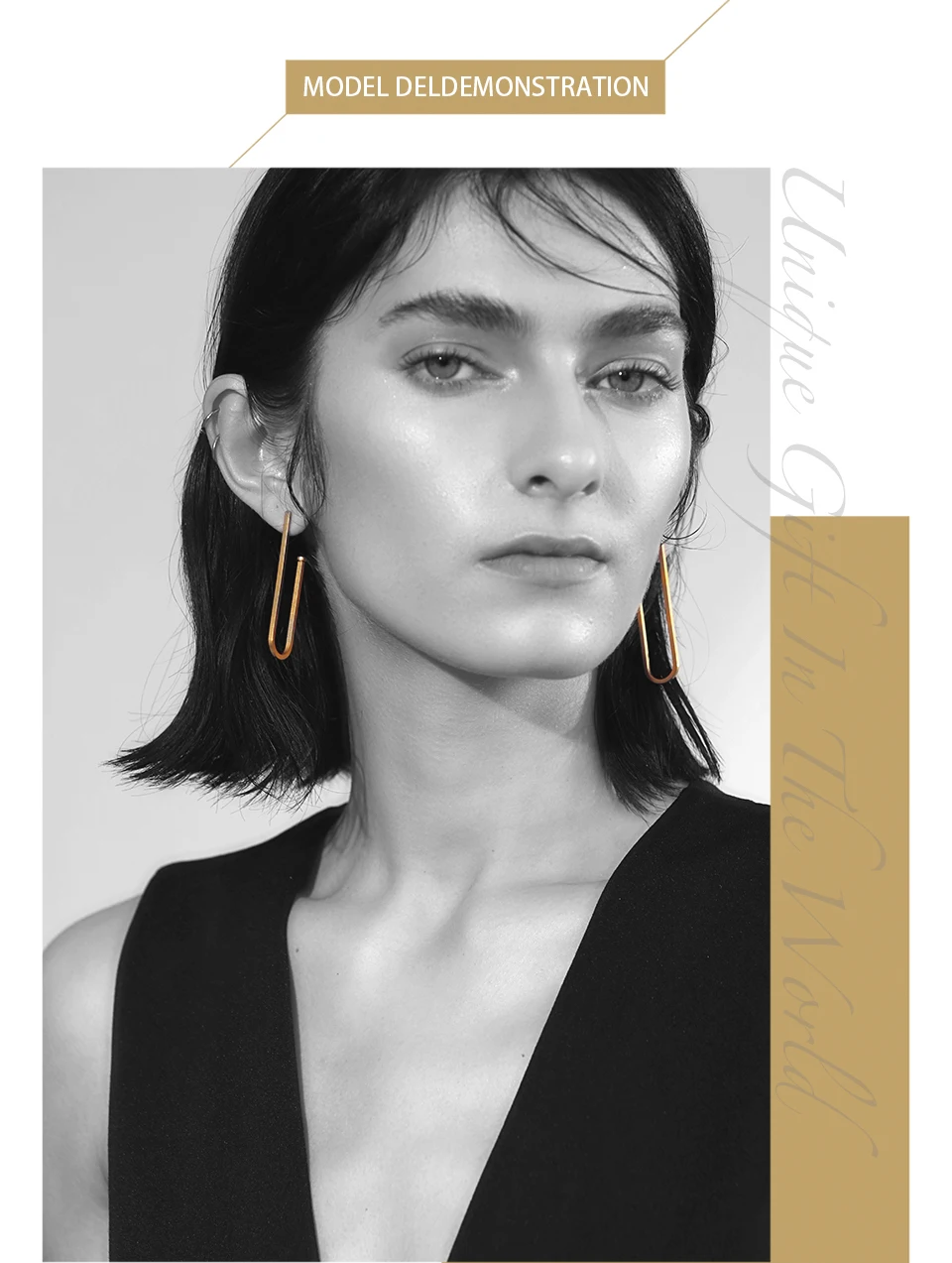 Enfashion, ювелирные изделия, геометрические большие клипсы, серьги, золотой цвет, нержавеющая сталь, длинные висячие серьги для женщин, серьги EB171028