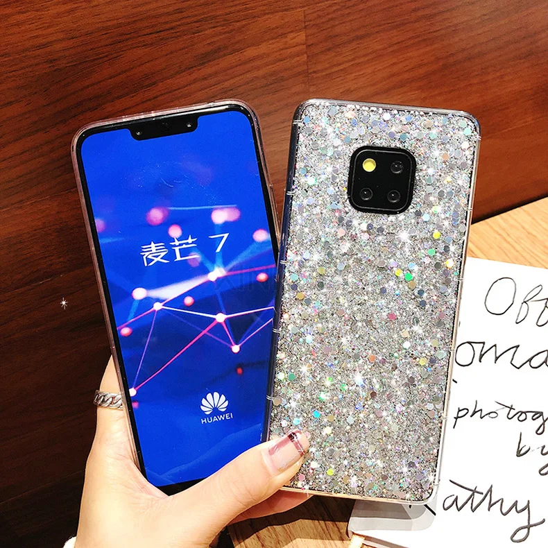 Мягкий ТПУ чехол для телефона huawei mate 20 P20 P30 lite Pro P Smart Nova 4 3 3i для Honor 8X V20 9 10 7C 7A милый блестящий чехол