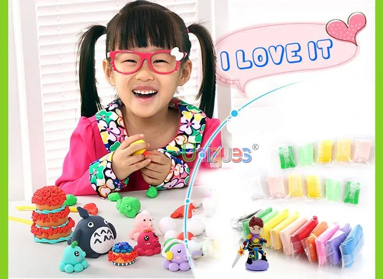 24 шт. слайм сделай сам воздушная сухая глина игровое тесто мягкая для