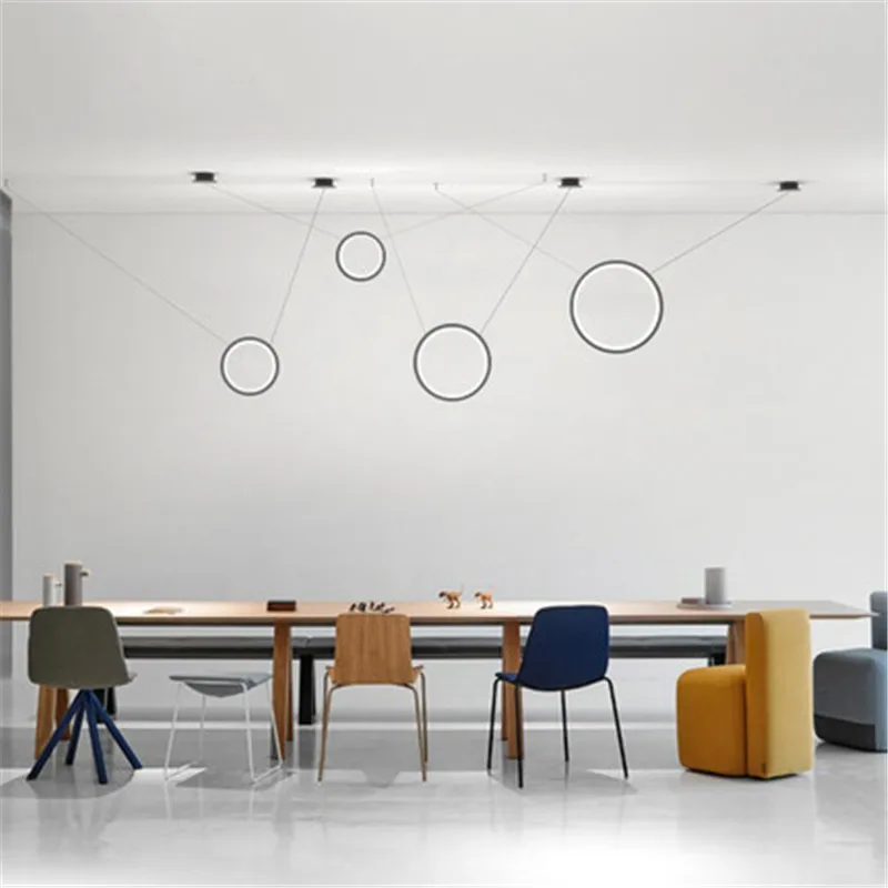 

Nordic LED Chandelier Nordic Modern Minimalist Study Living Room Bedroom Room Lamp Personality Creative Art Restaurant Light