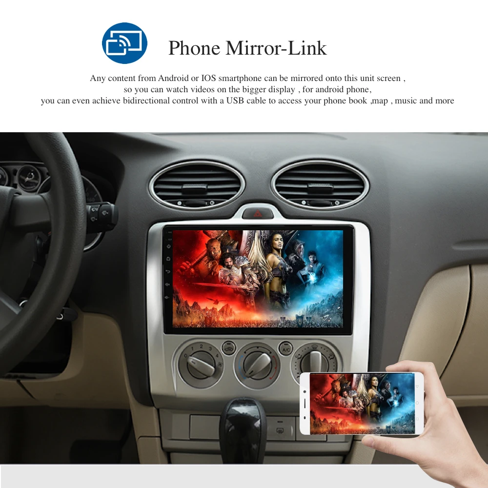 Android 9,0 Автомагнитола 2 Din gps Navi для Ford Focus 2 3 Mk2/Mk3 Авто/ручной AC мультимедиа PX6 DSP ips 4 Гб+ 64 ГБ RDS wifi BT