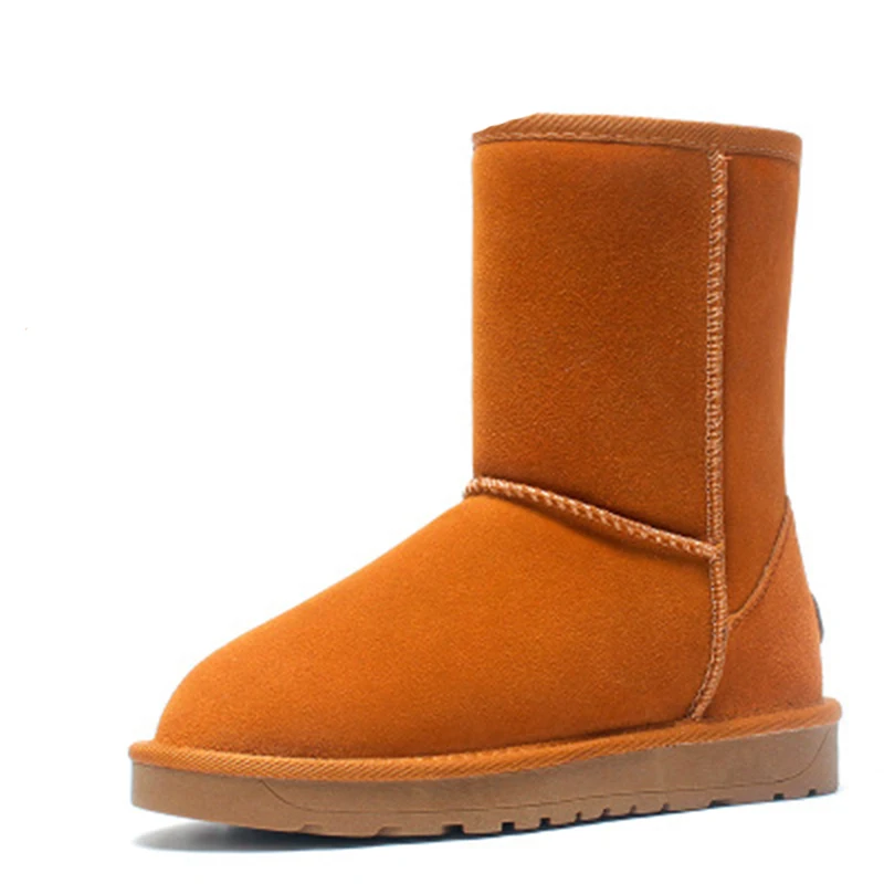Zapatos mujer/Женская обувь с круглым носком, зимние сапоги, новые зимние сапоги на молнии, женская обувь, женская теплая Классическая обувь - Цвет: -5825 Chestnut