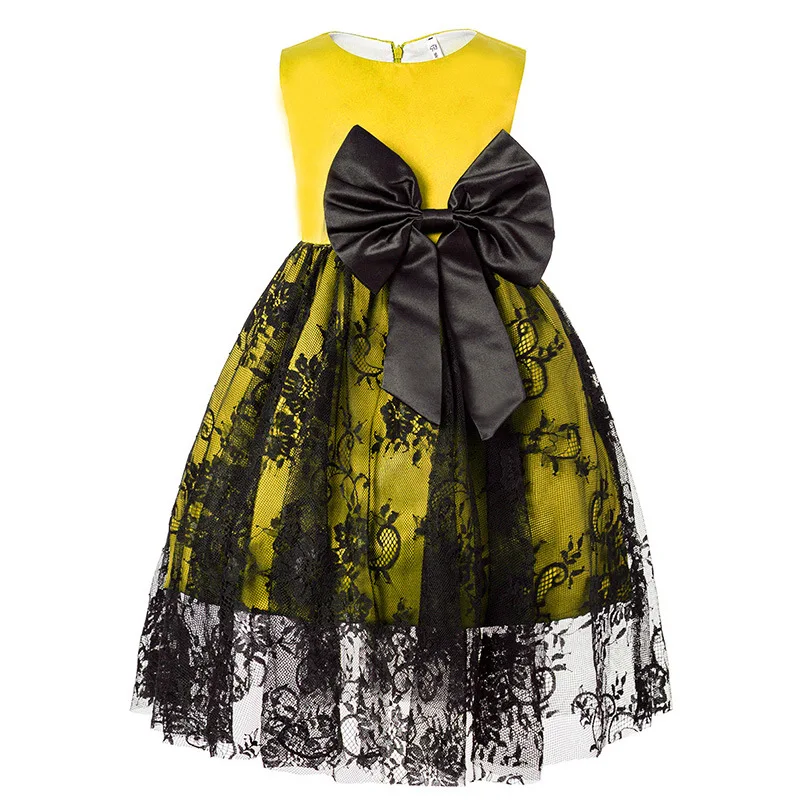 Children Evening Dresses Sleeveless Lace Princess Dress Bow Graduation Gowns Girls For Party And Wedding | Детская одежда и обувь