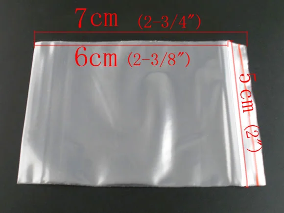 Doreen Box hot 500 Самоклеющиеся пластиковые пакеты на молнии 5x6 см (B03101)|500 plastic bags|box boxsealed