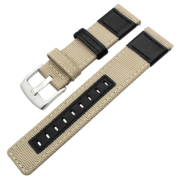 Light Brown S Тканый нейлоновый и кожаный ремешок для часов 22 мм быстрый выпуск для samsung gear S3 классический Frontier часы ремешок из нержавеющей стали с пряжкой - Цвет ремешка: Light Brown S